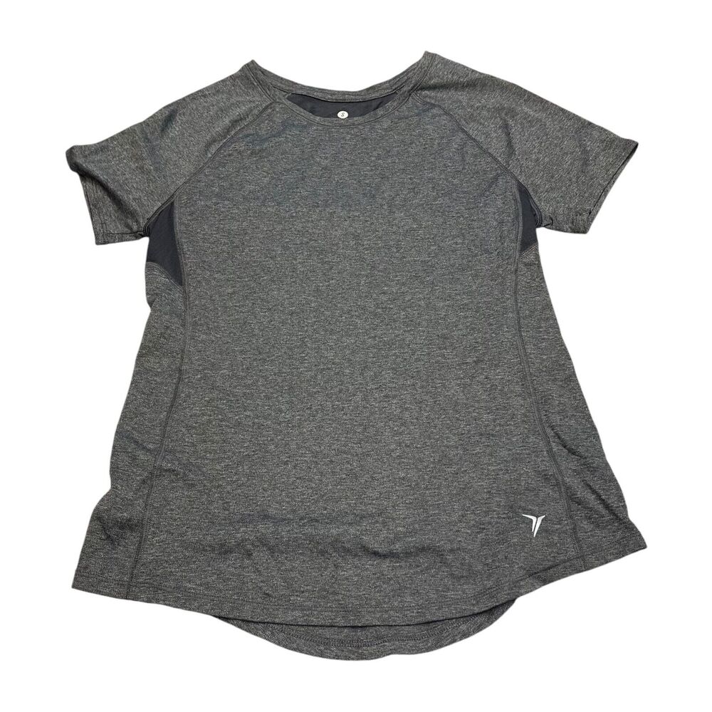 Old Navy Semi-Fitted Top Womens Heather Gray Polyester Raglan Sleeve Performance - Picture 1 of 7
